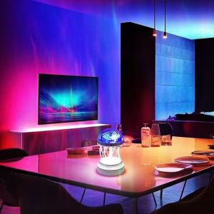 Hangdian thực tế sứa môi trường xung quanh đèn với đèn LED đầy màu sắc và đèn ngủ chiếu hình điều khiển từ xa