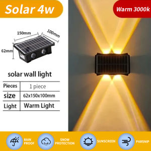 CHENBEN LED Solar Wall Light IP65 Outdoor Waterproof Wall Lamp RGB Fence Lights for Balcony Courtyard Garden Sconces