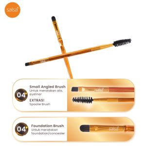 SALSA Abrakada Brush Indonesia / Kuas Makeup / Powder Shadow Fan Foundation Small Angled Extras Spoolie / Bedak Eyeshadow Highlighter Concealer Eyeliner / Pemula Profesional Rias / Cosmetic / Beauty Tools Alat Kecantikan / Accessories Aksesoris Series