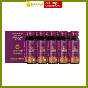 Nước Đông Trùng Hạ Thảo HECTOR Collagen Plus Đẹp Da Chống Lão Hóa 50ml x 10 Chai - gấp đôi dưỡng chất