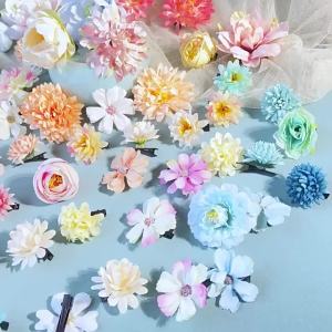 2026 Hot Sale [ Shipped from China ] Silk flower hair accessory Hanfu hairpin set ancient style hair flower hair clip floral side clip traditional costume accessory photography prop B3