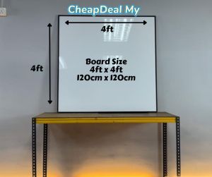 CheapDealMy (ALL SIZES) Whiteboard New Modern BLACK frame Whiteboard Magnetic Board Wall Mounted 1.5x2 2x3 3x4 3x5 3x6 4x4 4x5 4x6 4x8 office school home warehouse