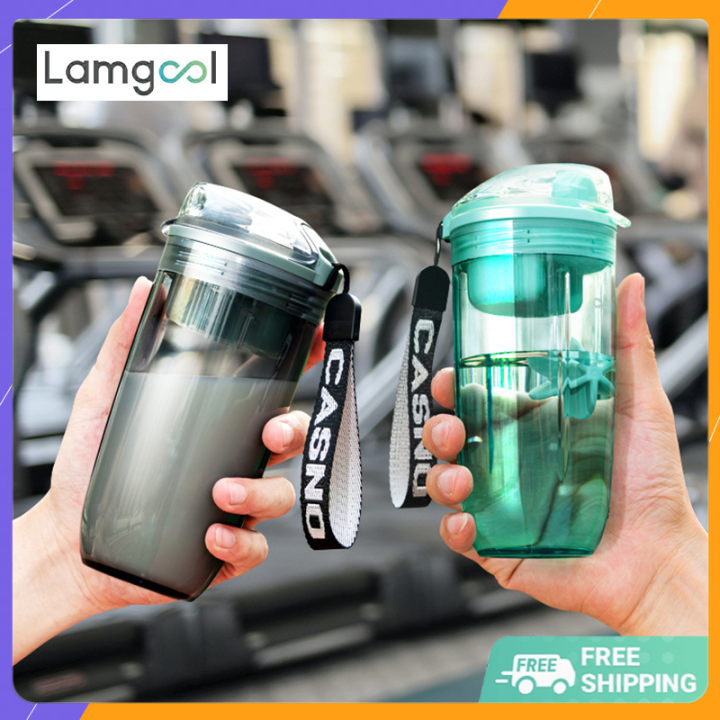 Ready stock 400ml Sport Shaker Bottle Plastic Water Bottle with
