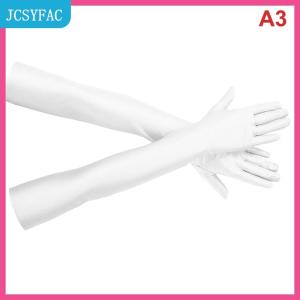 JCSYFAC Cao đàn hồi Spandex mặt trời bảo vệ găng tay bên hộp đêm hiệu suất đám cưới găng tay màu đen