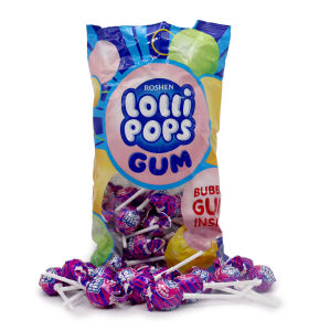 ROSHEN LOLLI POPS WITH BUBBLE GUM INSIDE { 500G 50G 920G }