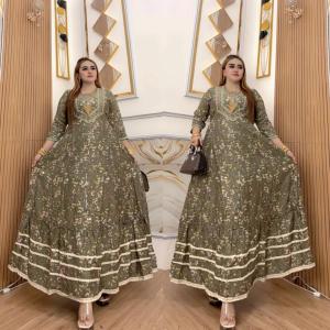 Gamis Wanita Hindi Safia Bahan Katun Rayon Ld 110 PB 138