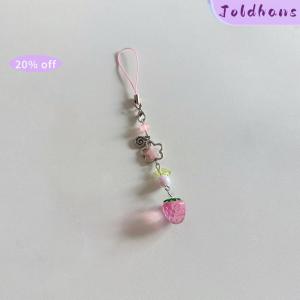 Joldhans Sweet Cute Strawberry Mobile Phone Lanyard Lovely Fruits Phone Chain For Girls Y2K Aesthetic Cellphone Keychain