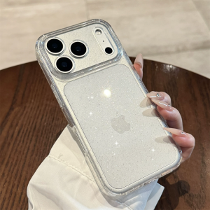 Shining Glitter Clear Shockproof Lens Protect Case For iPhone 17 16 15 14 13 Pro Max Plus Transparent Silicone Soft Cover Funda