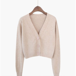 🦋 VEVE Womens Simple Long Sleeve Cardigan Crop Top