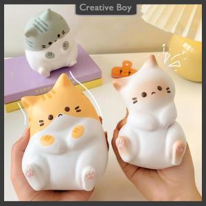 [Creative] New Cat Stress Squishy Toy PU Slow Rising Squeeze Antistress Ball Cartoon Table Ornaments Squishy Stress Reliever Toys