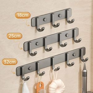 CANICECA Heavy Duty Load Bearing Wall Mounted Hook Rack Strong Adhesive Aluminum Alloy Clothes Hanger Hook Easy To Install Rust Resistant Punch-free Storage Hook Bathroom Towel Hanging