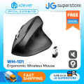 [CLEARANCE] iClever WM-101 101 Ergonomic Vertical Wireless Mouse Black with 6 Buttons Adjustable DPI 49ft Bluetooth Transmission Whisper-quiet Click | JG Superstore. 