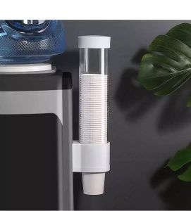 Dream Hunter Paper Cup Dispenser Holder Automatic Cup Remover Rack Dust-Proof Punch-Free Water Cup Holder Shelf Tableside Wall-Mounted Cup Holder