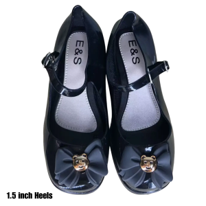 Kids Fashion School wear Glossy Style Rubber Black Shoes 690