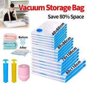 Reusable Vacuum Sealer Bag Travel Storage Resealable Compressed Convenient Storage Home Storage Bag Electric Pump and Hand Pump