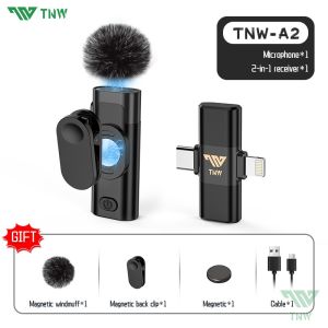 TNW A2/A3 Wireless Lavalier Microphone 2-in-1 Receiver Noise Canceling Lapel Mic For Interview Video