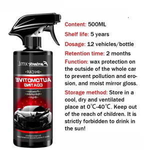 500ml 2‑in‑1 Car Ceramic Coating Spray Car Wax Spray & Polish Quick Gloss Hydrophobic Car Paint Protection