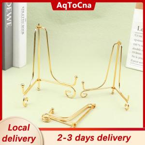 [COD] AqToCna Ship within 24 hours Gold Iron Display Stand Craft Bracket Book Holder Photo Pedestal Bowl Dish Frame Picture Plate Rack Easel Storage Decoration