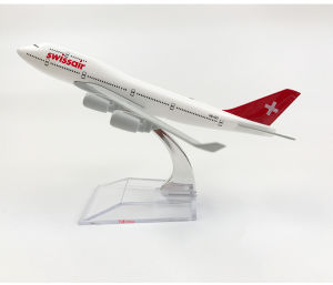 Swiss Air Lines B747 16cm model airplane kits child Birthday  toys gift plane models