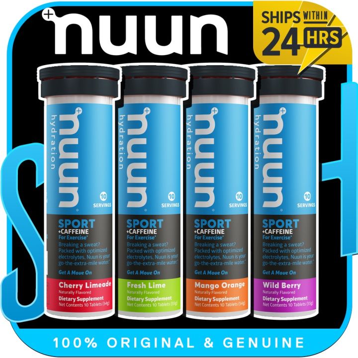 Nuun Sport + Caffeine Electrolyte-Rich Sports Drink Tablets with ...