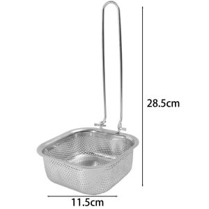 Multi-Use Noodle Spoon Pasta Strainer Hot Pot Skimmer Long Handle Filter Scoop Folding Handle Square Mesh Spoon