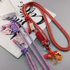 OTYRF เชือกโซ่เชือก ที่ใส่คลิปหลังโทรศัพท์มือถือ โบว์น๊อต ลวดลายเมฆมงคล สายคล้องโทรศัพท์มือถือ หรูหราสุดหรู เชือกสำหรับตกแต่ง ตัวยึดคลิปด้านหลังโทรศัพท์ สาวเลดี้