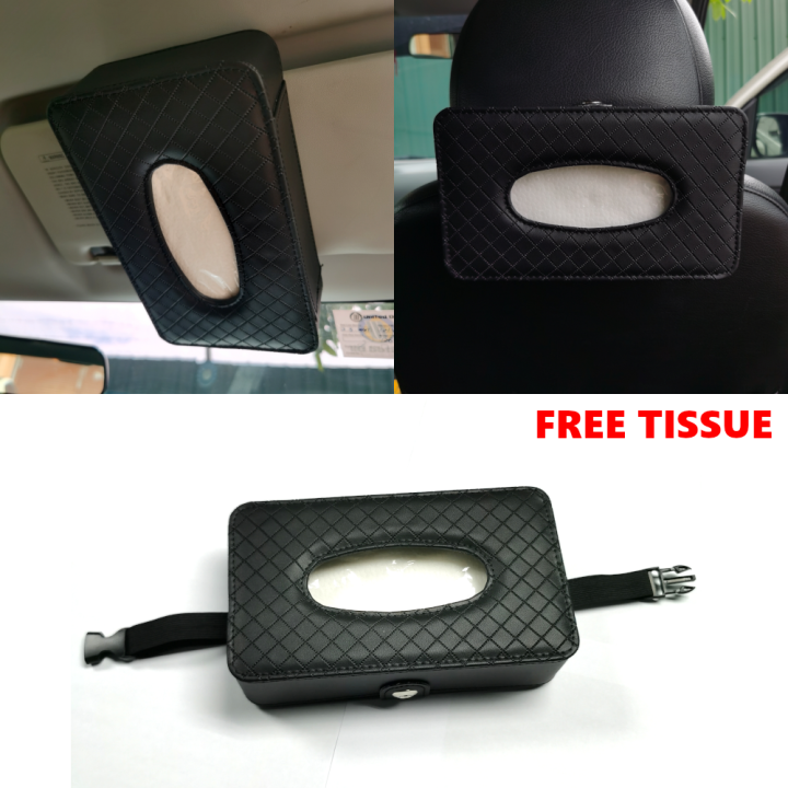Car Tissue Box Sun Visor Headrest Holder Dashboard Paper Napkin Bekas