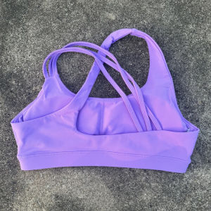 Solid Color Women Cross Back High Strength Shoulder Strap Fitness Bra Tight Sport Top Comprehensive Training Gym Yoga Underwear