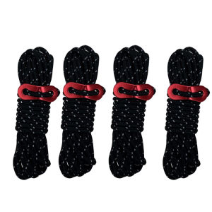 4pcs Reflective Tali Tenda Flysheet 4mm * 4m+ Pengencang Tali Tenda Aluminium Untuk Camping