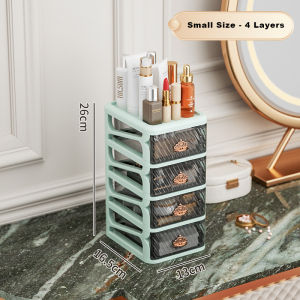 JustLiving 2/3/4 Layer Desktop Plastic Cosmetic Drawer Type Organizer Multifunctional Beauty Care Files Stationary Holder Transparent Rack Make Up Jewelry Storage Box Organizer For Home Office
