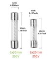 Slow Blow Glass Fuse 5x20 6x30 250V 1A 2A 3A 5A 6A 8A 10A 12A 15A 20A 30A Glass Tube Fuse Fius Kaca. 
