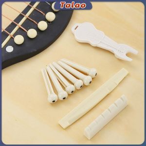 Talao Guitar Saddle and Slotted Nut for 6 Strings Acoustic Guitar Parts Accessory Set
