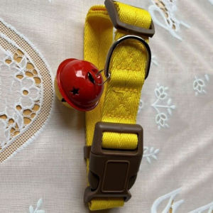 Vòng cổ Chó Mèo khoá nhựa bằng chất liệu vải nylon kèm chuông lục lạc cỡ đại 4cm