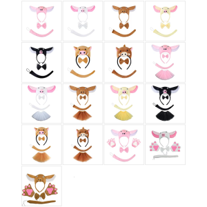 Piggy Role Play Outfit Halloween Piggy Animal Costume Accessories for Kid Boy Girl Cosplay Birthday Christmas Halloween