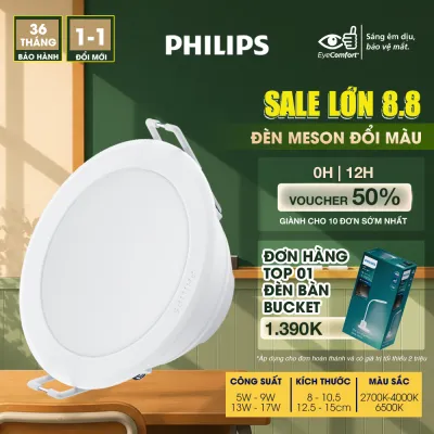 Đèn LED âm trần PHILIPS Meson đổi màu ánh sáng (vàng trung tính trắng)