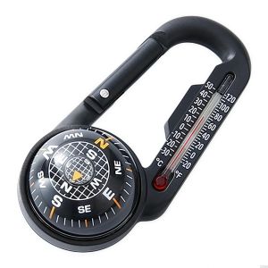 VIVAZ 3 trong 1 La bàn nhiệt kế móc khóa Di động Đa chức năng La bàn móc khóa Chất lượng cao Mạnh mẽ Móc khóa móc leo núi Phụ kiện cắm trại ngoài trời