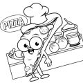 Bánh Pizza - Set 20 Tờ Tranh Tô Màu A4 A5 Dành Cho Màu Sáp, Màu Chì - TRANH TÔ MÀU COLOR LAND. 
