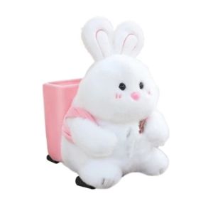 DSFDF Removable 2-in-1 Car Tissue Box Elastic Straps Eye-covering Bear Plush Napkin Organizer Cute Waterproof Cute Car Trash Can Car Interior Decoration