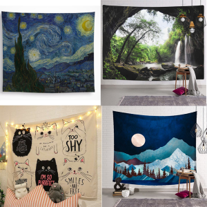 3D Landscape Painting Wall Decor Hanging Art Tapestry Wall Hanging Background Wall Cloth Home Living Room Bedroom Decoration