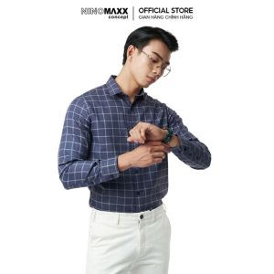 Áo Sơ Mi Caro Melange Nam Slimfit Cotton Chống Nhăn Tự Nhiên N&M Thương Hiệu NINOMAXX 2110030