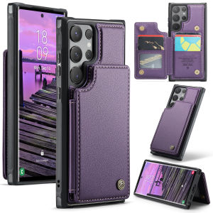 Shockproof Leather Card Hold Wallet Case for Samsung Galaxy S24 Ultra S23 FE S25 A16 A55 A54 A53 A15 RFID Blocking Stand Cover