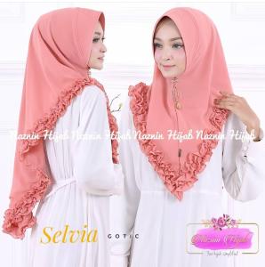 Khimar Mini Selvia Gotik. Kunyit / Jilbab Khimar / Jilbabers / Jilbab Motif / Busana Muslim