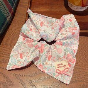 Khăn Vuông HỒNG PASTEL Ruột Lớn Tóc Cho Nữ Nơ Tươi Tóc Dây Cao Đuôi Ngựa Phụ Kiện Tóc
