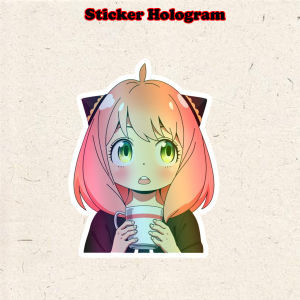 Stiker Hologram Anya spy x family ukuran 75 cm