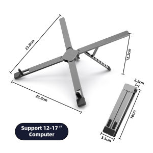 Fonken Xách Tay Hợp kim kẽm Laptop xoay lật Đứng 6-Mức Độ Cao Có Thể Điều Chỉnh Cho 12-17 "Máy Tính Bảng Máy Tính Xách Tay