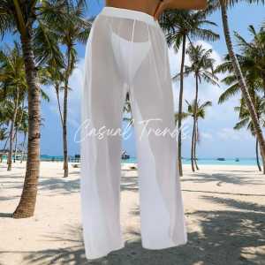 CASUAL TRENDS SQUARE CUT PANTS COVER UP MESH FABRIC (SMALL TO XL)