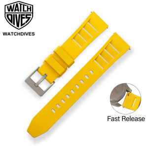 WATCHDIVES Premium Soft FKM Watch Band 22mm 19mm Fast Release Fluororubber Watch Strap 20/21/24mm For Traditional Diving Watch2026