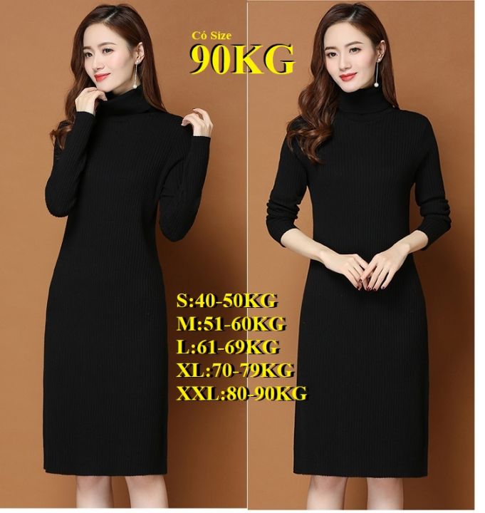 🌸 Quảng Châu 🌸 Đầm váy len dài ôm body xẻ tà 🌸 bigsize 🌸 màu vàng đen  nâu mùa đông ấm cao cấp giá rẻ đẹp | Shopee Việt Nam
