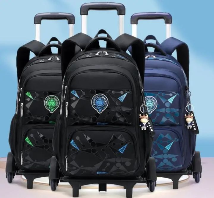 ZIRANYU School Bag Trolley Bag For Boys Kids School Wheeled Bags On