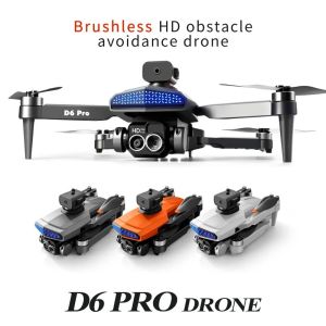 drone brushless D6 PRO dual camera depan 4K anti tabrak optical flow